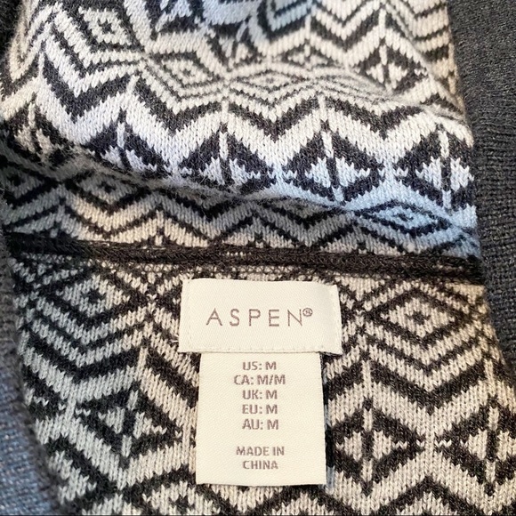 Aspen Rise Gray Print Hoodie Sweater - M - Picture 5 of 9